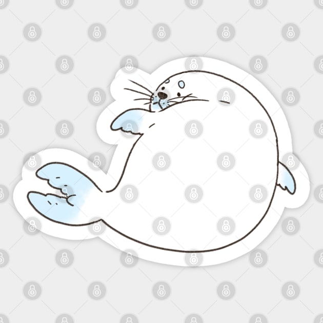 Adorable Seal Pup Looking Back Sticker by You Miichi